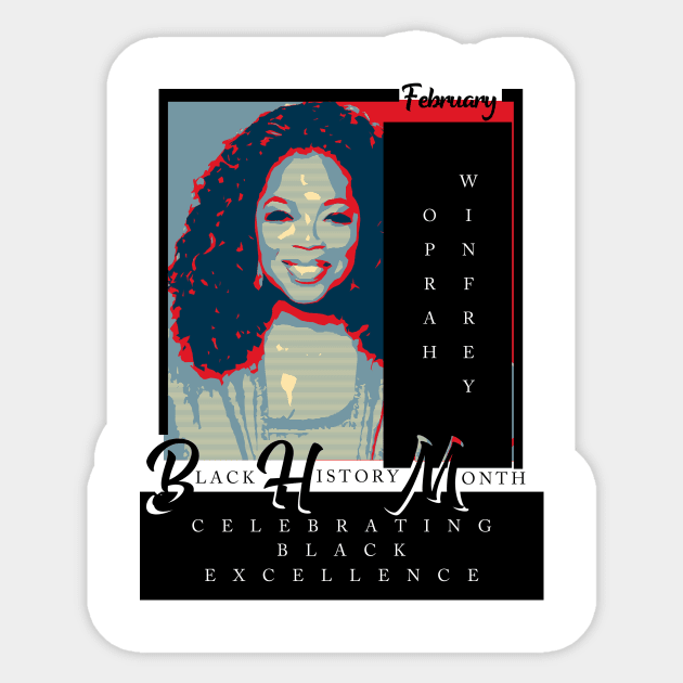 Oprah Winfrey Black History Month Icon Sticker by FunnyBearCl